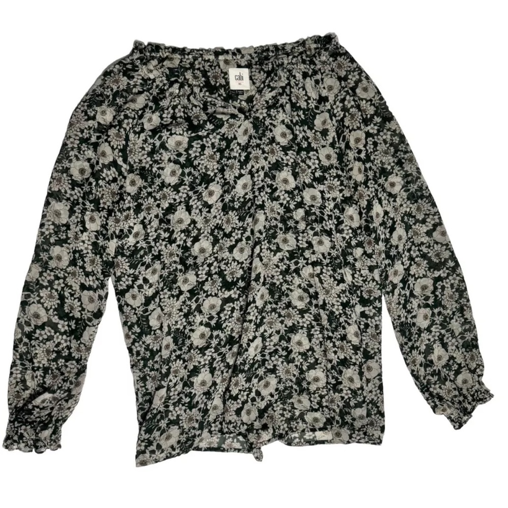 Chic Black Floral Blouse